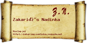 Zakariás Nadinka névjegykártya